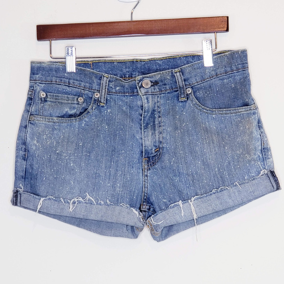 Levi's Pants - Levi's 511 distressed denim cuffed cutoff shorts
